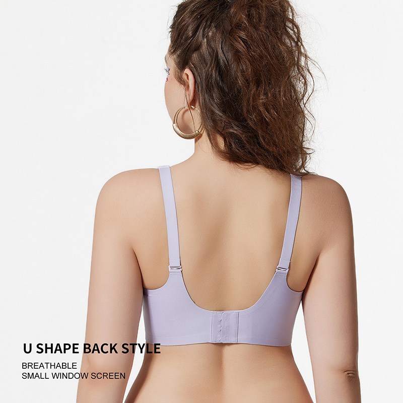 Wireless Seamless Bras for Women No Underwire Wavy V Neck HB03 (3)