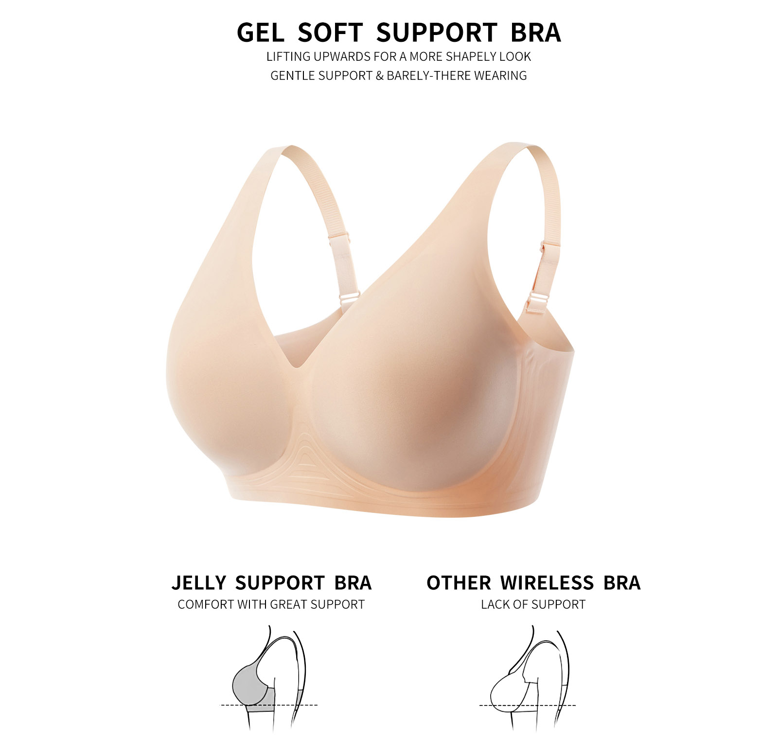 Seamless bra comfortable gathering no underwire fixed cup thin bra SV01 (8)