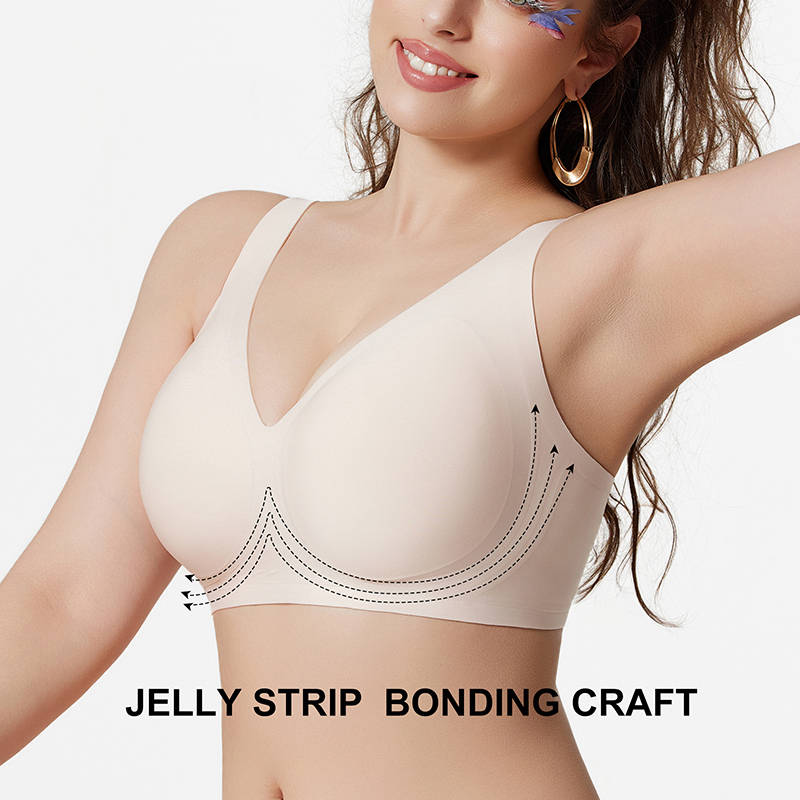 Seamless bra comfortable gathering no underwire fixed cup thin bra SV01 (6)