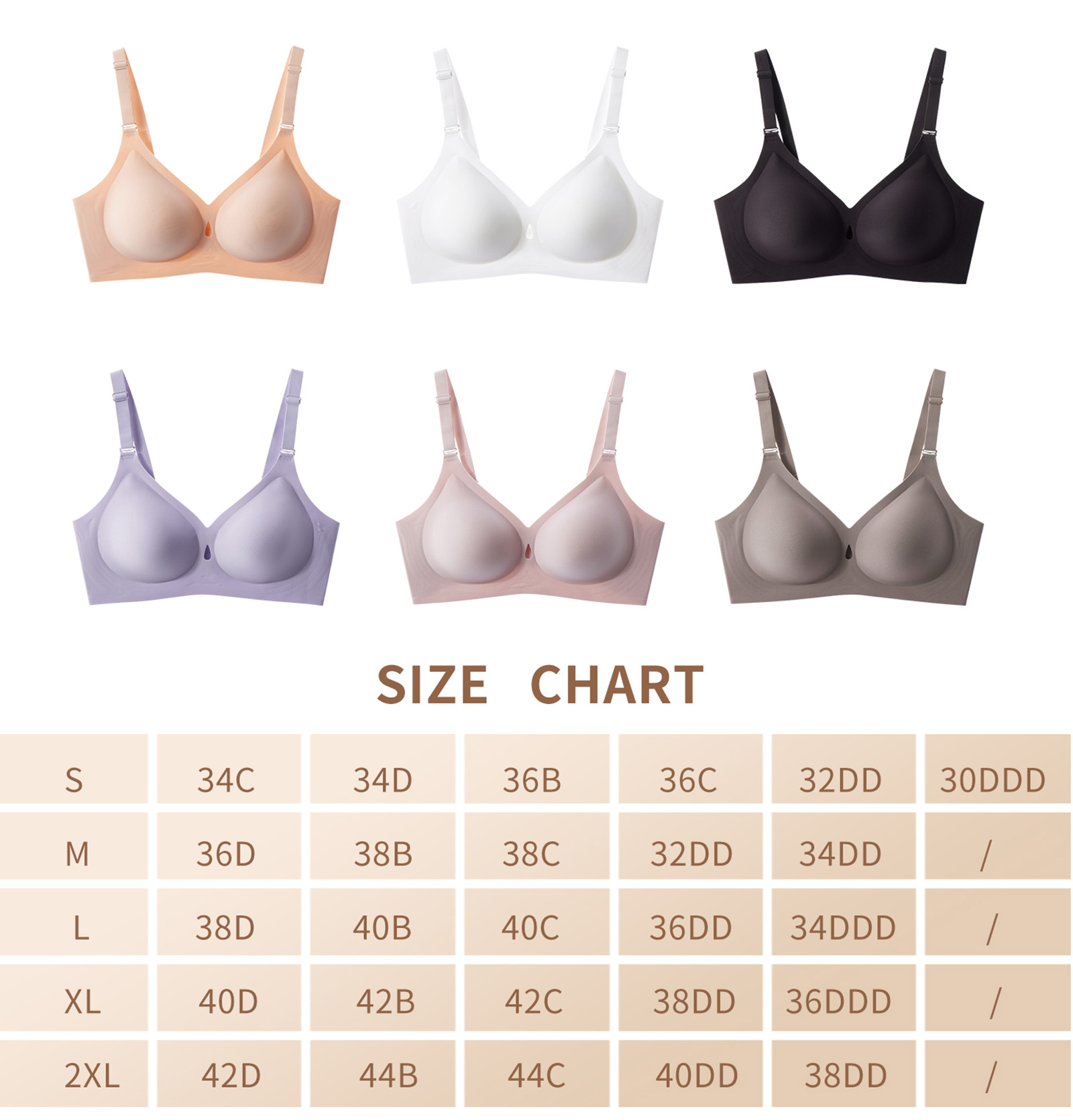 Bras for Women No Underwire Seamless Bras Wireless Push Up JC03 (10)