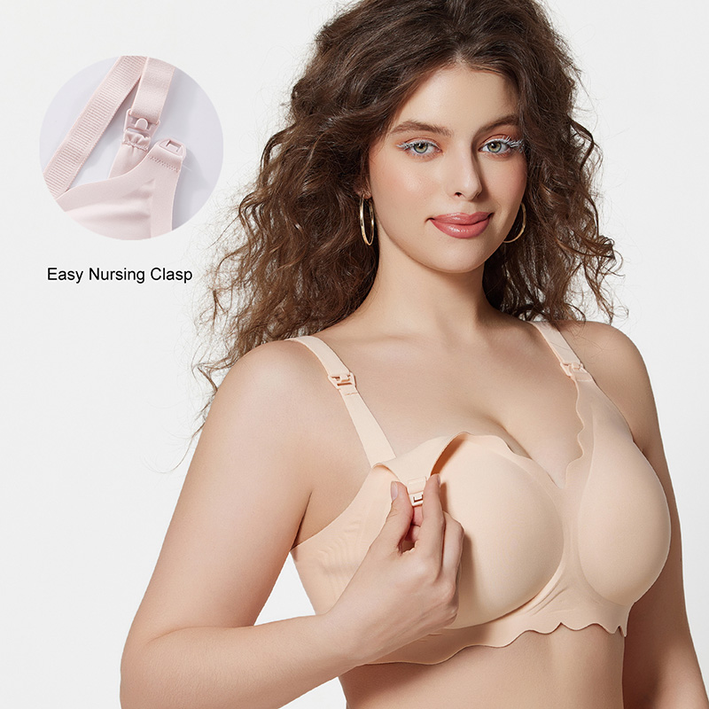 Breastfeeding bra seamless comfortable wavy pregnant bra no steel ring HB02 (4)