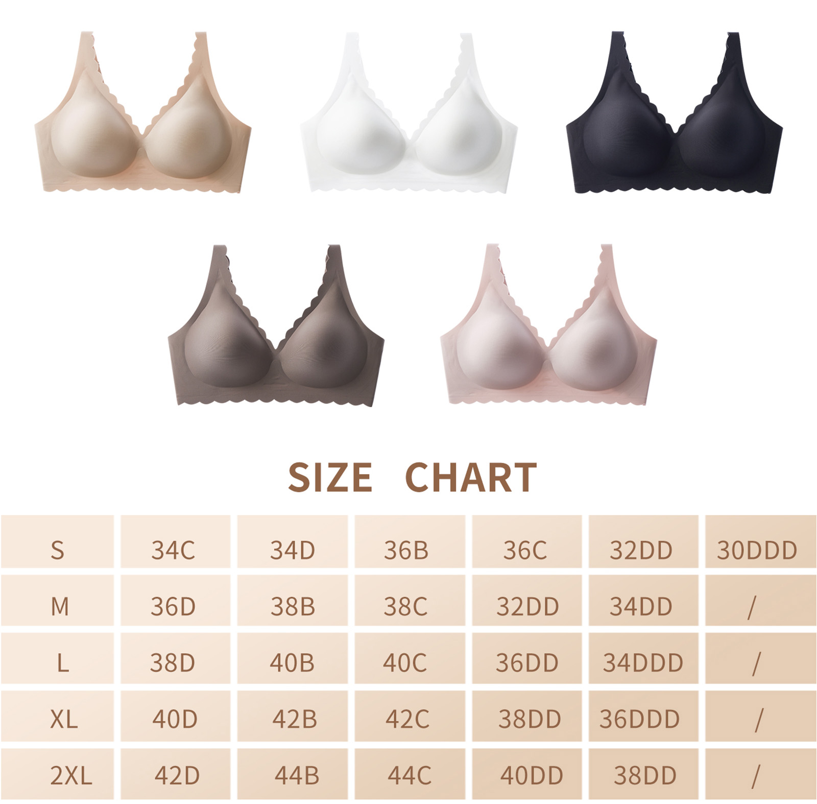 Large breast seamless bra wavy smooth comfortable no steel rings SV02 (10)