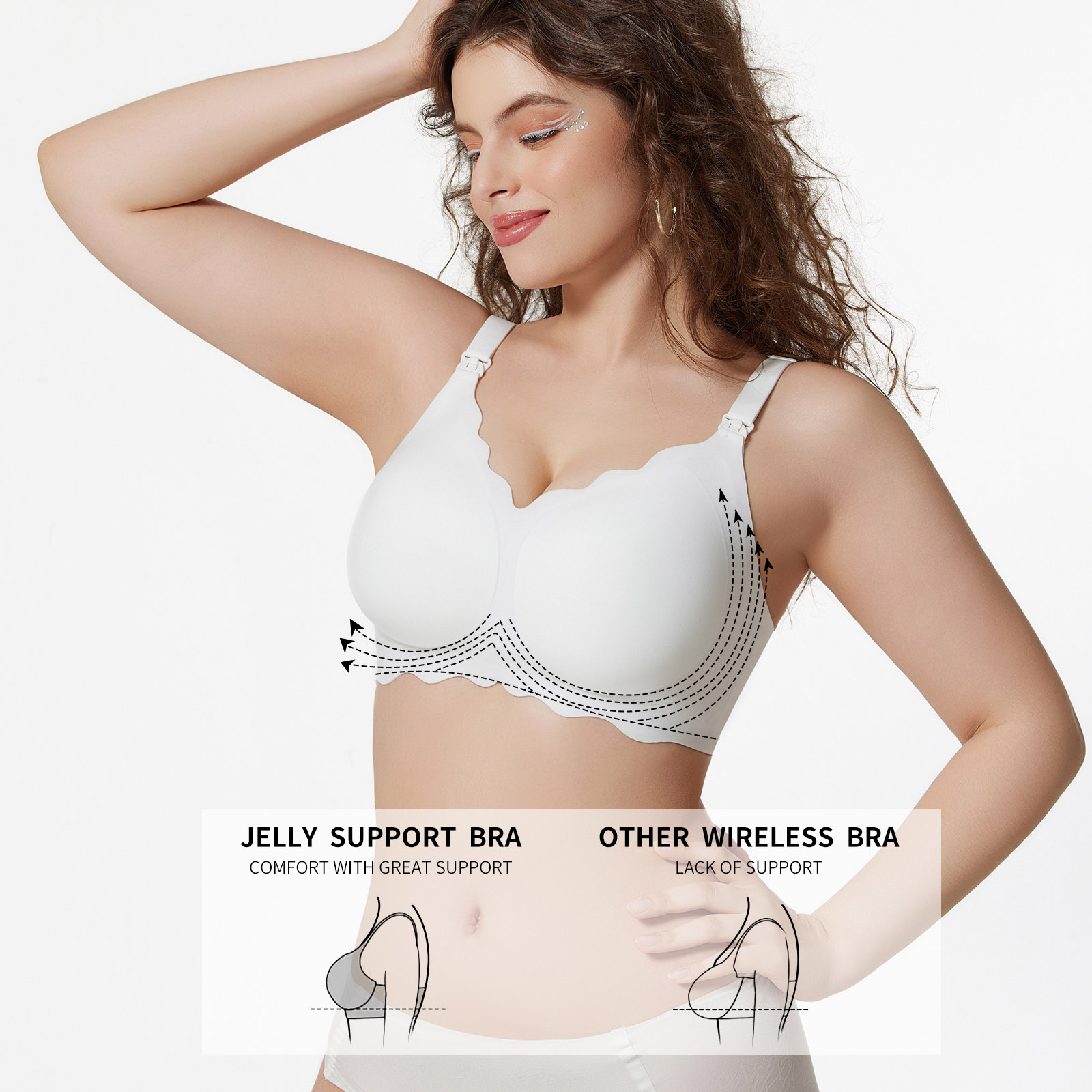 Breastfeeding bra seamless comfortable wavy pregnant bra no steel ring HB02 (8)