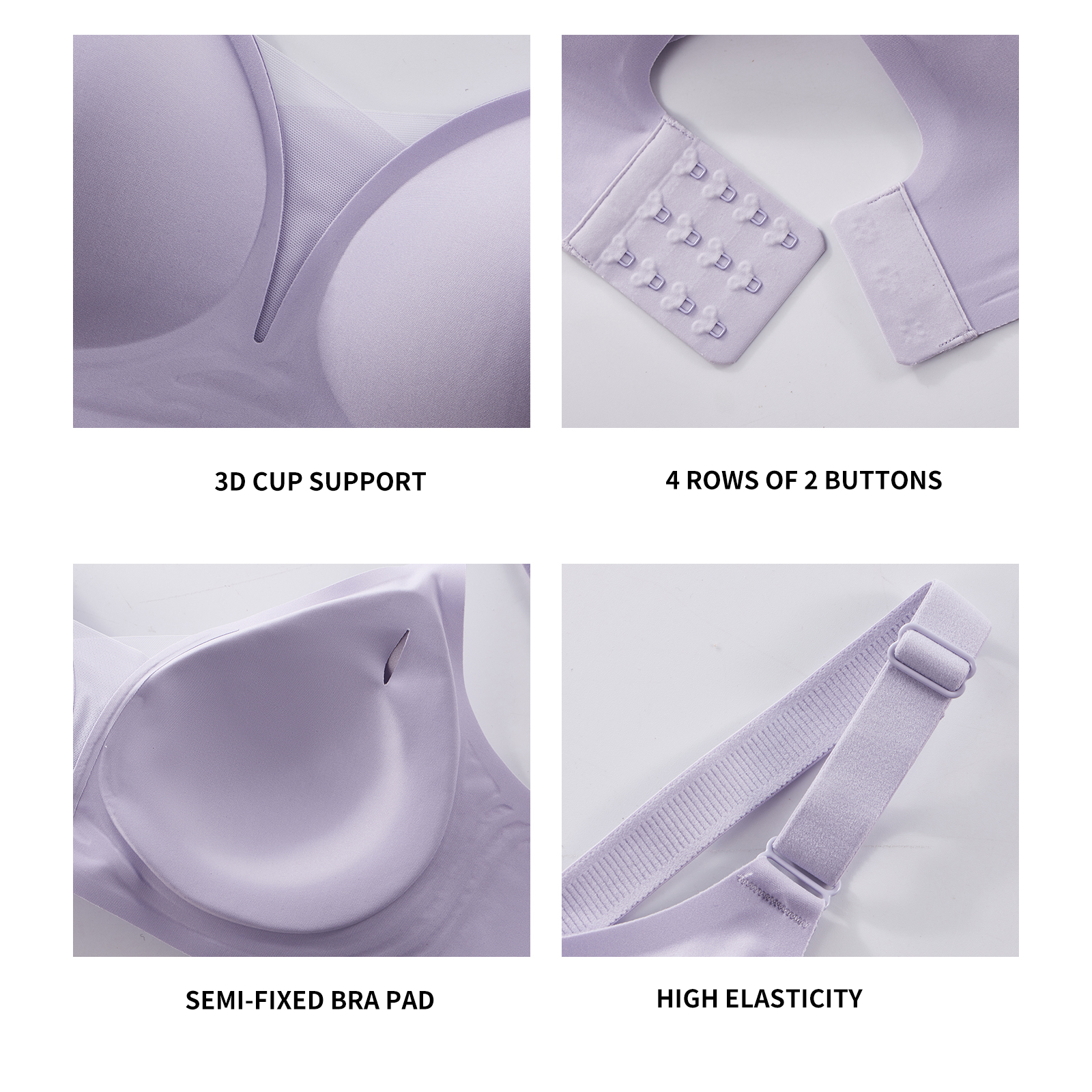 Mesh Bras for Women No Underwire Wireless Comfort Lift Push WS01 (9)